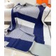 Hermes H Riviera Blanket in Marine Wool and Cashmere