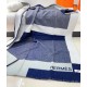 Hermes H Riviera Blanket in Marine Wool and Cashmere