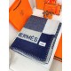 Hermes H Riviera Blanket in Marine Wool and Cashmere