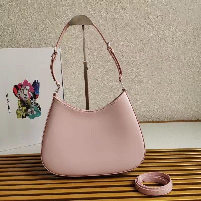 Prada Cleo Large Bag In Pink Brushed Leather