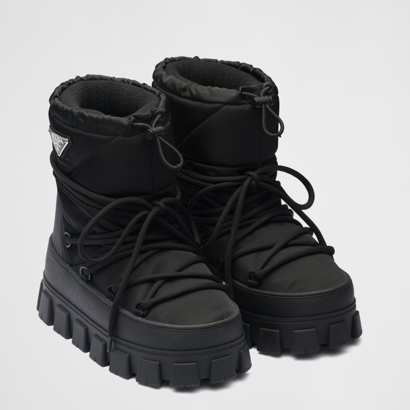 Prada Gabardine Après-ski Boots in Black Nylon