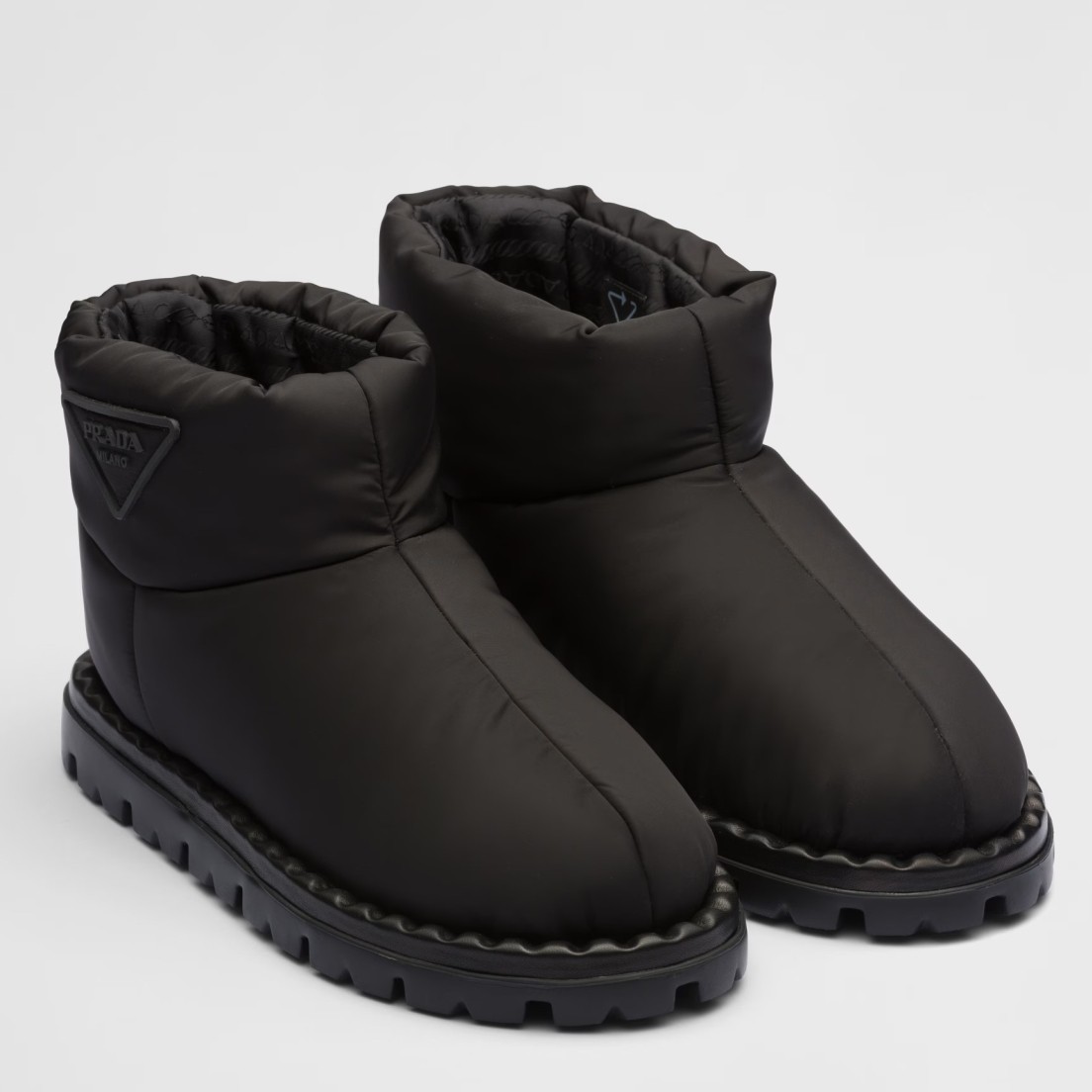 Prada Booties in Black Nylon Fabric