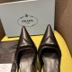 Prada Slingback Pumps in Black Padded Leather