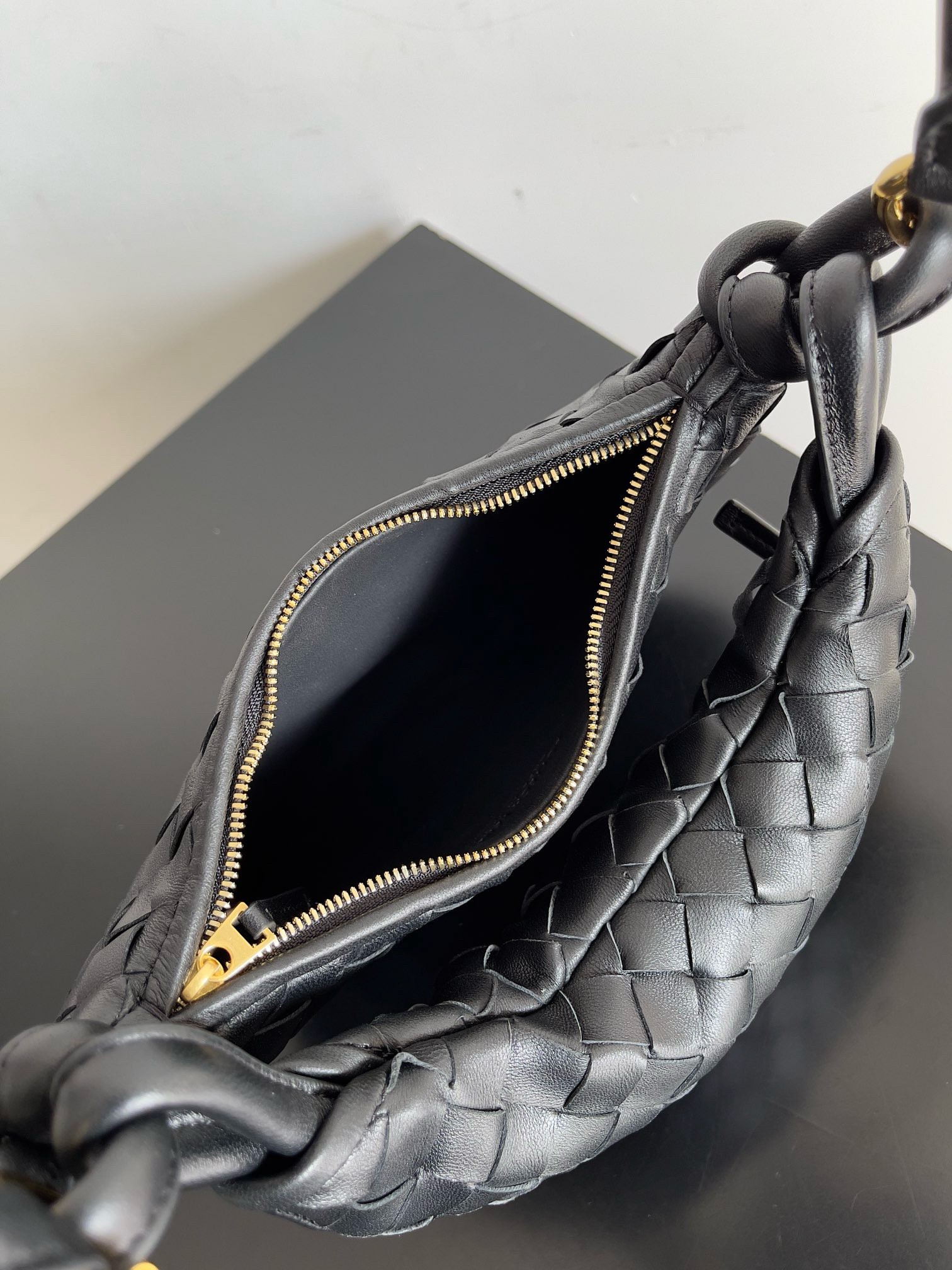 Bottega Veneta Gemelli Small Bag in Black Intrecciato Lambskin