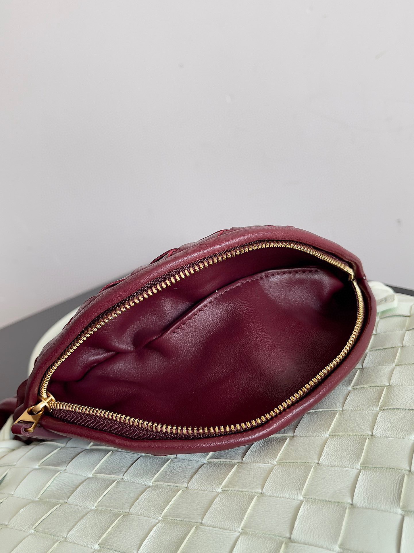 Bottega Veneta Gemelli Small Bag in Glacier/Barolo Intrecciato Lambskin