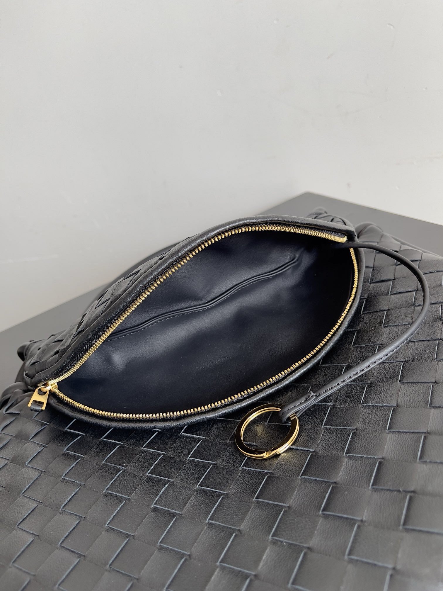 Bottega Veneta Gemelli Medium Bag in Black Intrecciato Lambskin