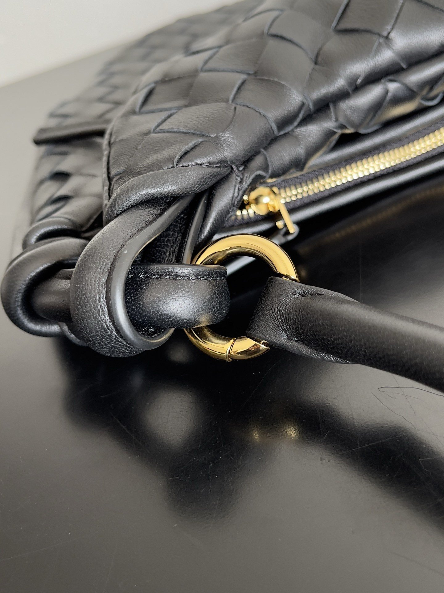 Bottega Veneta Gemelli Medium Bag in Black Intrecciato Lambskin