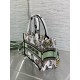 Dior Mini Book Tote with Strap in White Toile de Jouy Mexico Embroidery