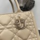 Dior Small Book Tote Bag with Strap in Beige Macrocannage Calfskin