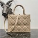 Dior Small Book Tote Bag with Strap in Beige Macrocannage Calfskin