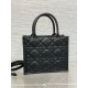 Dior Small Book Tote Bag with Strap in Black Macrocannage Calfskin