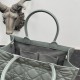 Dior Medium Book Tote Bag with Strap in Grey Macrocannage Calfskin