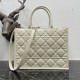 Dior Medium Book Tote Bag with Strap in White Macrocannage Calfskin