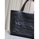 Saint Laurent Wide Puffer Tote Bag in Black Nappa Lambskin