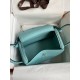 Hermes Lindy 30 Handmade Bag In Blue Atoll Clemence Leather