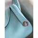 Hermes Lindy 30 Handmade Bag In Blue Atoll Clemence Leather