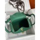 Hermes Lindy 30 Handmade Bag In Malachite Clemence Leather