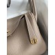 Hermes Lindy 30 Handmade Bag In Taupe Clemence Leather