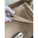 Hermes Lindy 30 Handmade Bag In Tourterelle Clemence Leather