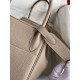 Hermes Lindy 30 Handmade Bag In Tourterelle Clemence Leather