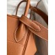 Hermes Lindy 30 Handmade Bag In Gold Evercolor Leather