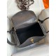 Hermes Lindy 30 Handmade Bag In Black Ostrich Leather