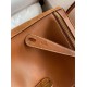 Hermes Lindy 30 Handmade Bag In Gold Doblis Suede Calfskin