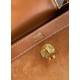 Hermes Lindy 30 Handmade Bag In Gold Doblis Suede Calfskin