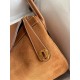 Hermes Lindy 30 Handmade Bag In Gold Doblis Suede Calfskin