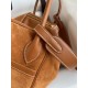 Hermes Lindy 30 Handmade Bag In Gold Doblis Suede Calfskin