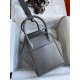 Hermes Lindy 30 Handmade Bag In Grey Swift Calfskin