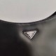 Prada Cleo Small Bag In Black Brushed Leather