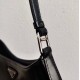 Prada Cleo Small Bag In Black Brushed Leather