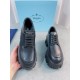 Prada Monolith Lace-up Shoes in Black Brushed Leather