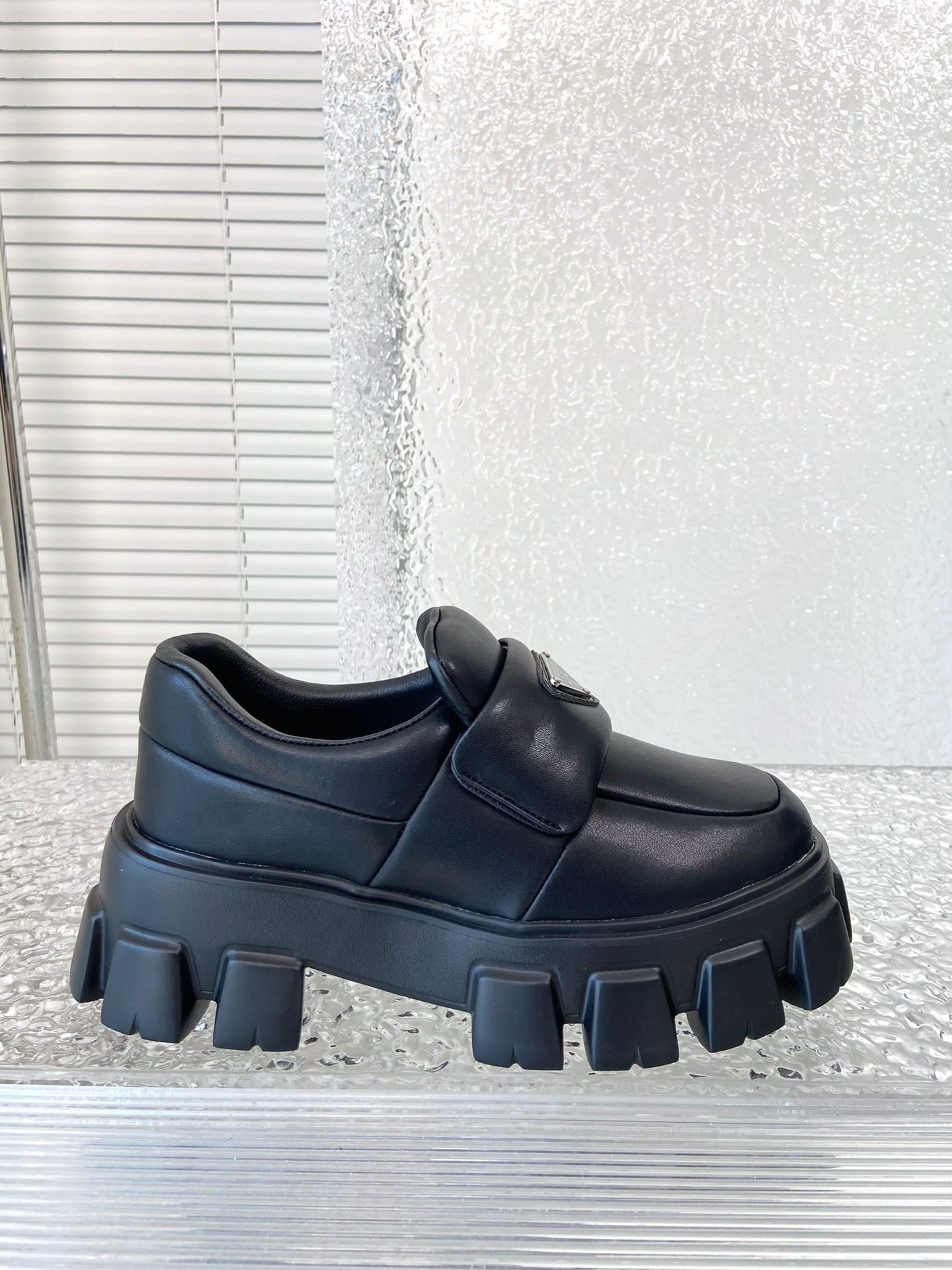 Prada Loafers in Black Soft Padded Nappa Leather