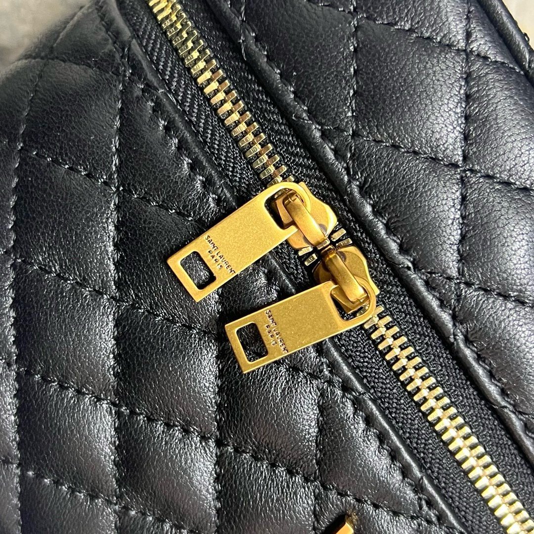 Saint Laurent Gaby Mini Vanity Bag in Black Lambskin