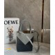 Loewe Mini Puzzle Fold Tote Bag in Grey/Dark Grey Calfskin