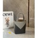 Loewe Mini Puzzle Fold Tote Bag in Grey/Dark Grey Calfskin