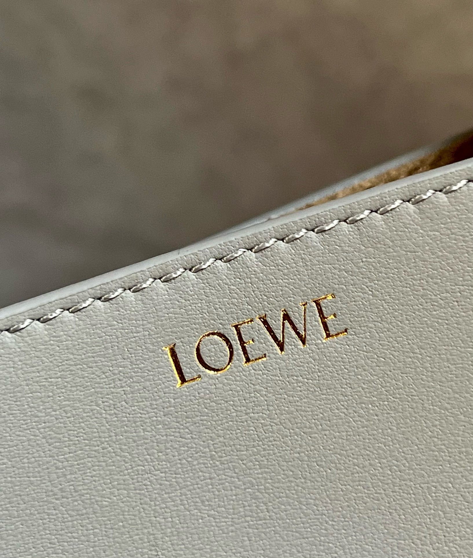 Loewe Mini Puzzle Fold Tote Bag in Grey/Dark Grey Calfskin