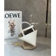 Loewe Mini Puzzle Fold Tote Bag in White/Beige Calfskin