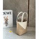 Loewe Mini Puzzle Fold Tote Bag in White/Beige Calfskin