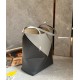 Loewe Medium Puzzle Fold Tote Bag in Grey/Dark Green Calfskin