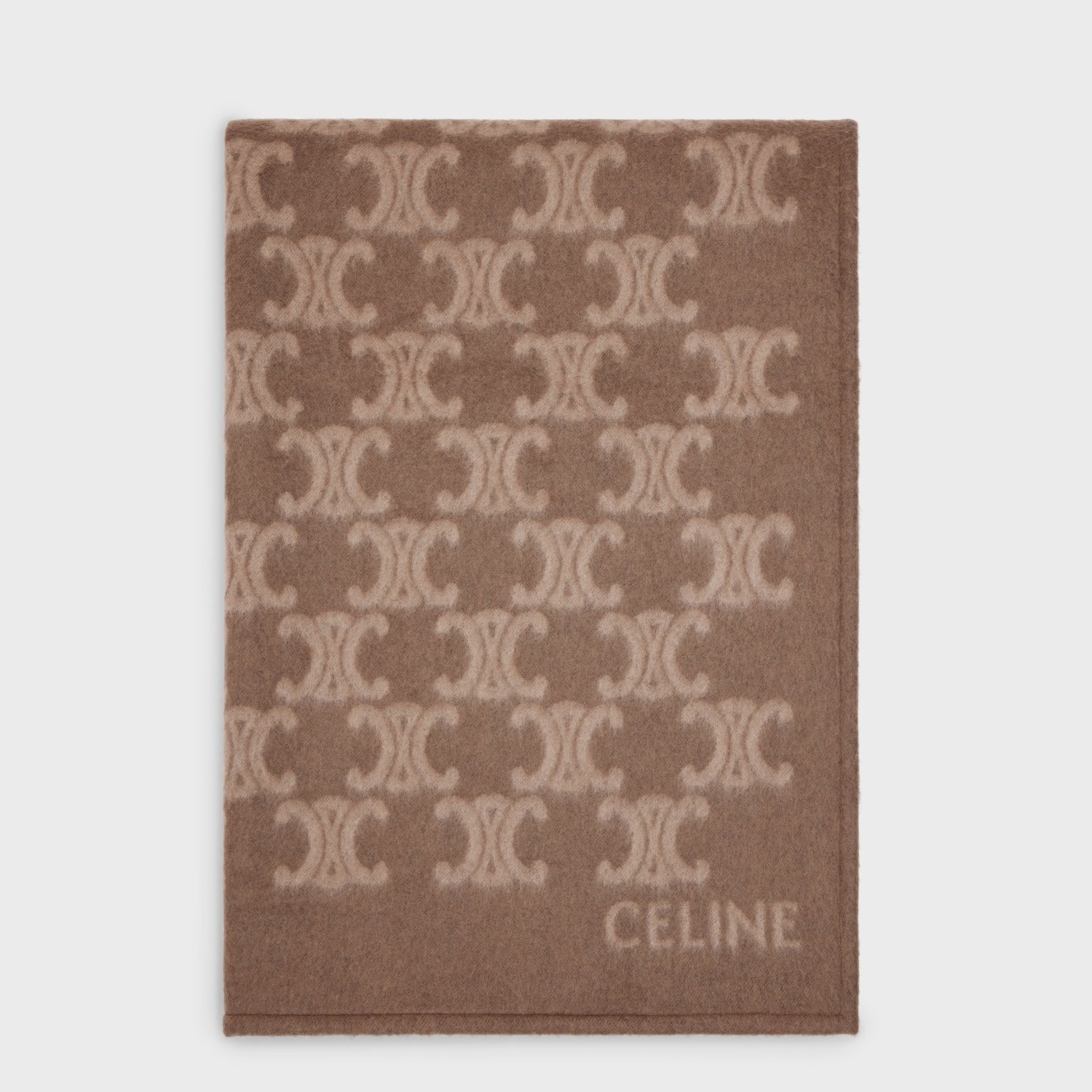 Celine Blanket in Camel and Beige Monogram Wool