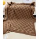 Celine Blanket in Camel and Beige Monogram Wool