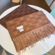 Celine Scarf in Beige and Toffee Monogram Cashmere