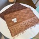 Celine Scarf in Beige and Toffee Monogram Cashmere