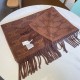 Celine Scarf in Brown and Toffee Monogram Cashmere