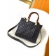 Fendi Sunshine Small Tote Bag In Black FF Calfskin