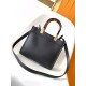 Fendi Sunshine Small Tote Bag In Black Calfskin