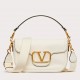 Valentino Alltime Shoulder Bag in White Grained Leather